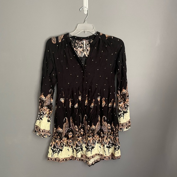 Free People Sierra Valley Printed Shirt Dress Womens Size Small - Picture 2 of 4